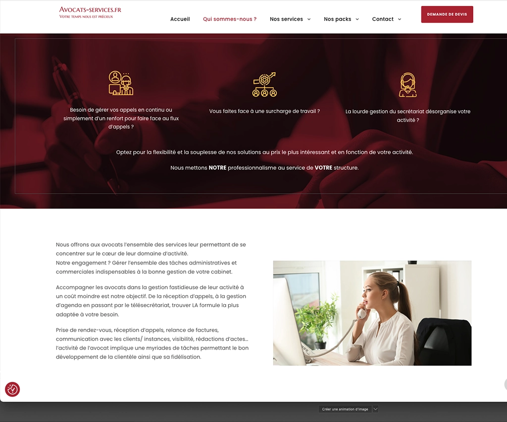 webdesign - avocats services - unifypixels.com agence digitale