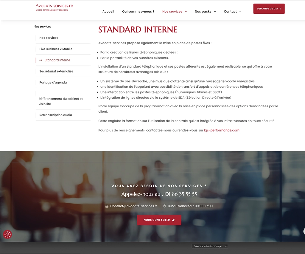webdesign - avocats services - unifypixels.com agence digitale