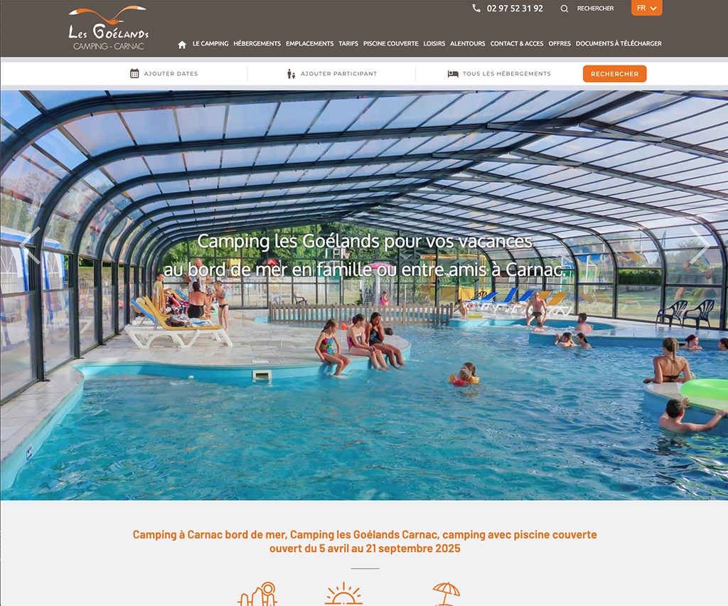 webdesign - Camping Les Goéland à Carnac 56 - unifypixels.com agence digitale