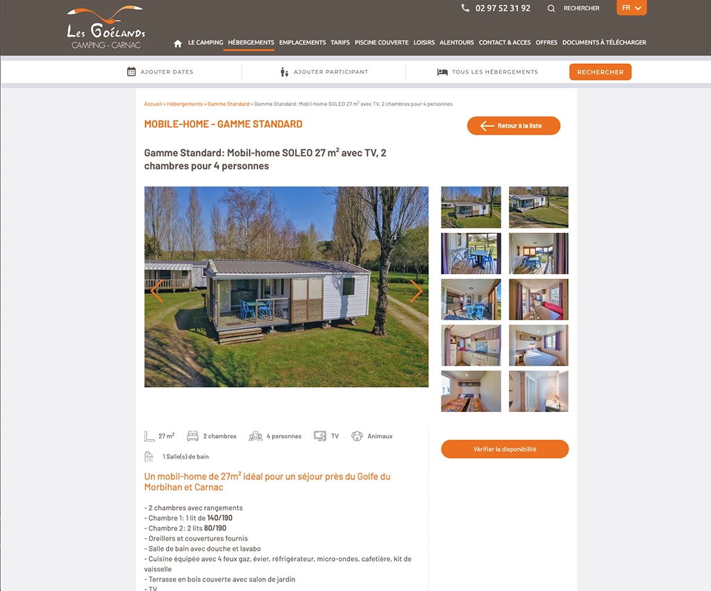 webdesign - Camping Les Goéland à Carnac 56 - unifypixels.com agence digitale