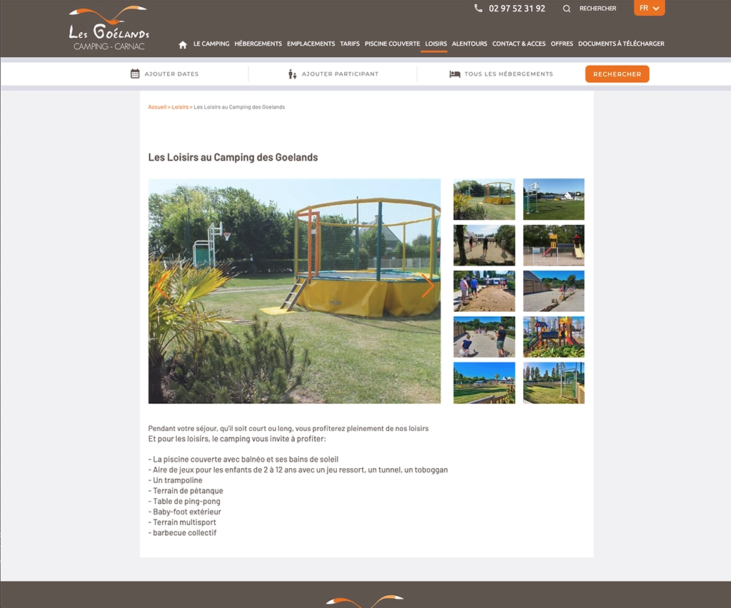 webdesign - Camping Les Goéland à Carnac 56 - unifypixels.com agence digitale
