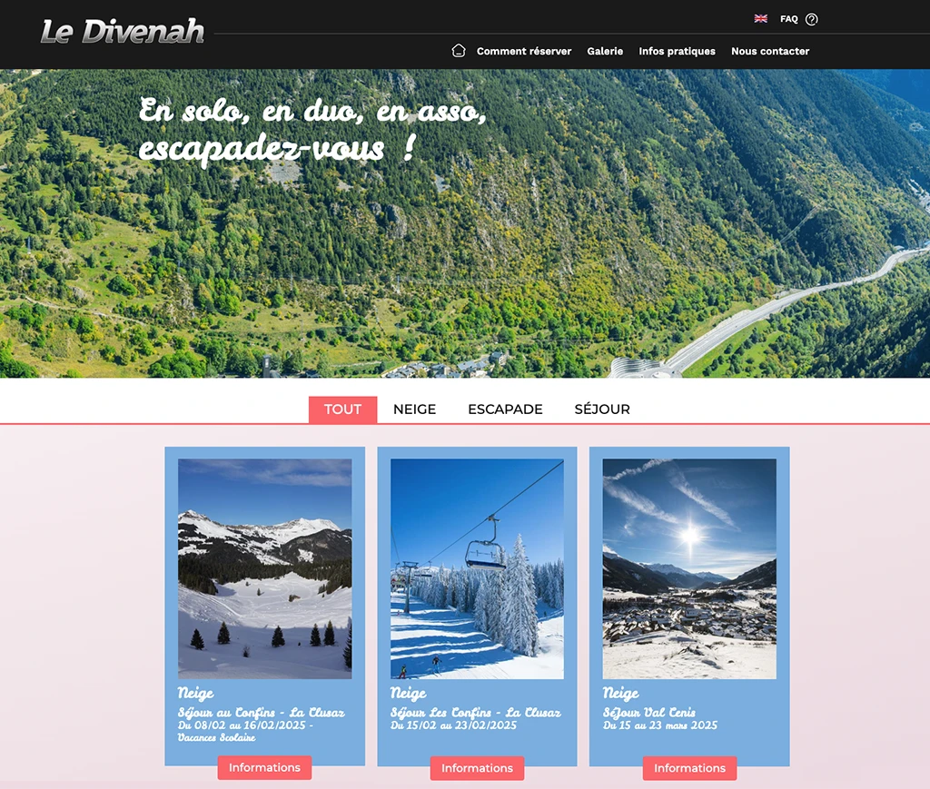 webdesign - Voyages Le Divenah - unifypixels.com agence digitale