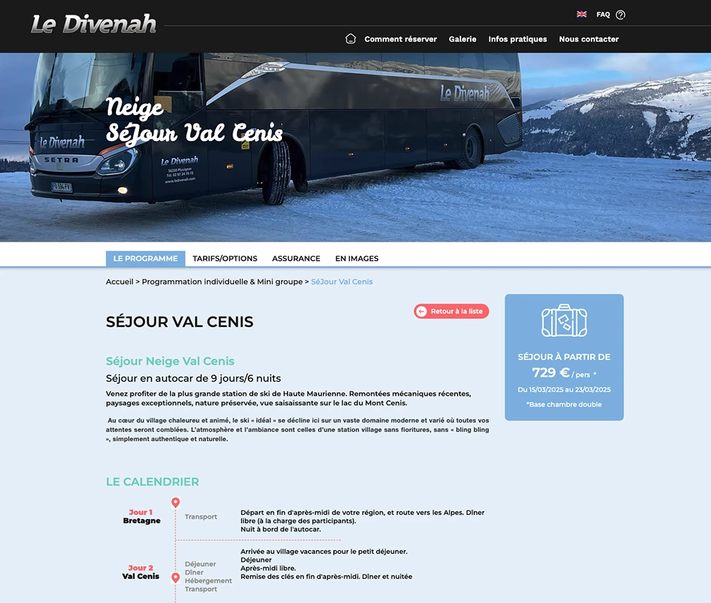 webdesign - Voyages Le Divenah - unifypixels.com agence digitale