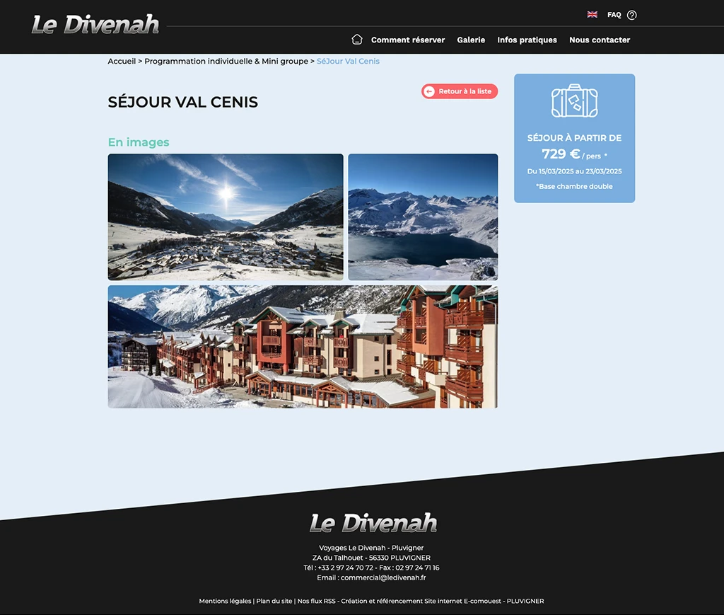webdesign - Voyages Le Divenah - unifypixels.com agence digitale