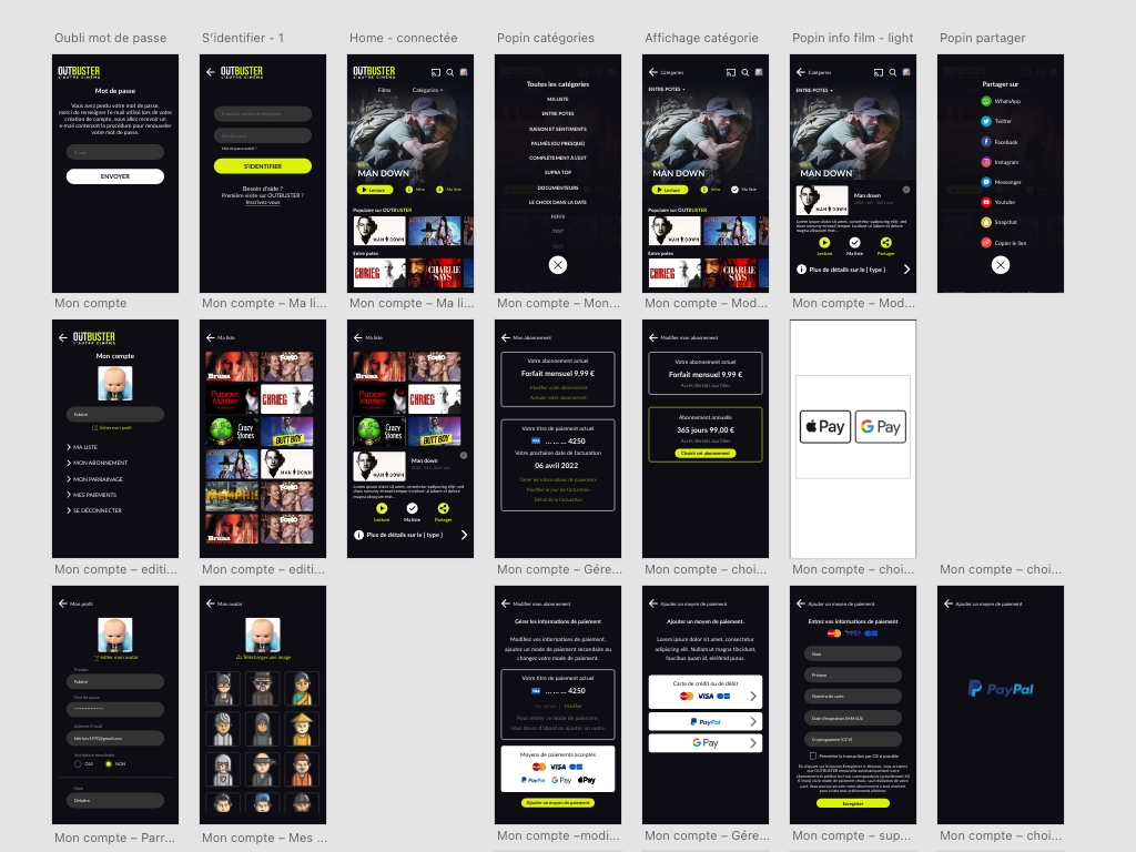 webdesign - Outbuster plateforme VOD - unifypixels.com agence digitale