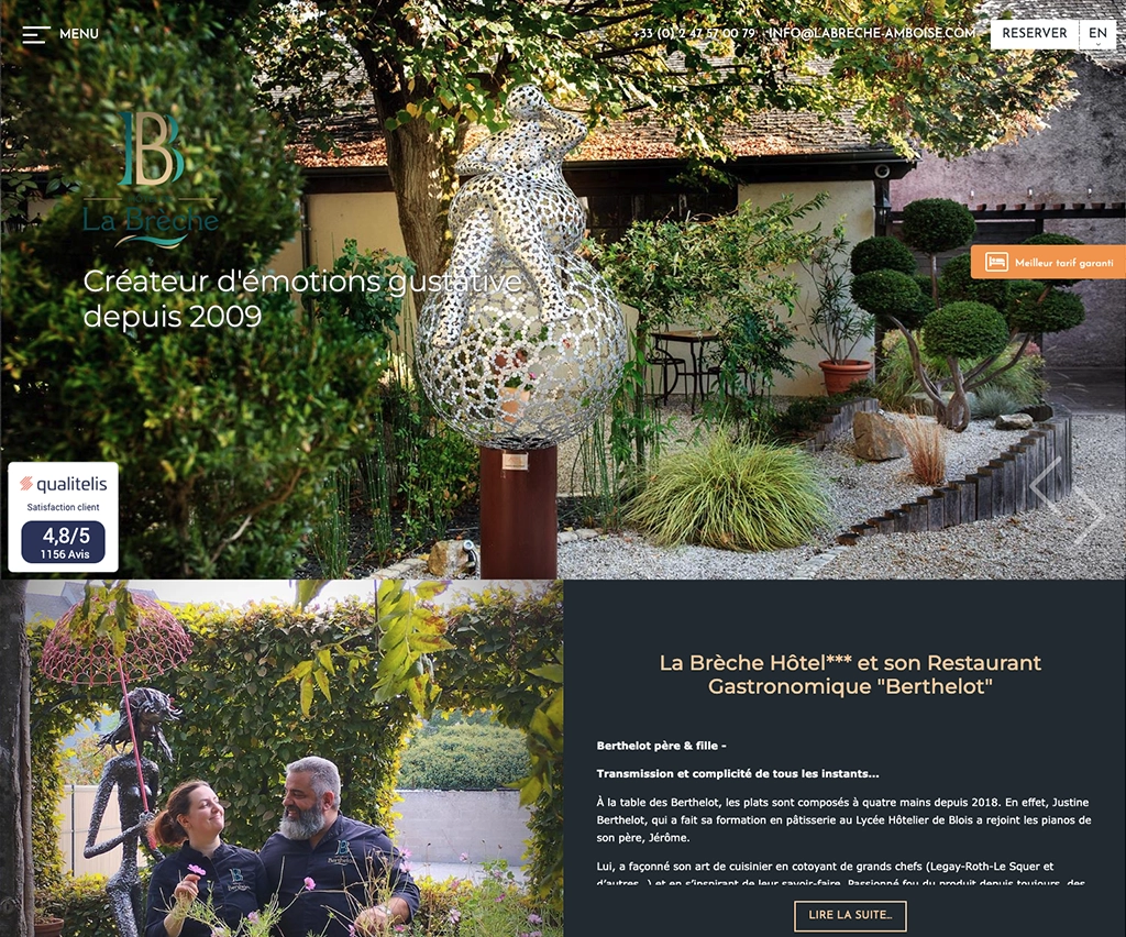 webdesign - hôtel restaurant la brèche à amboise - unifypixels.com agence digitale
