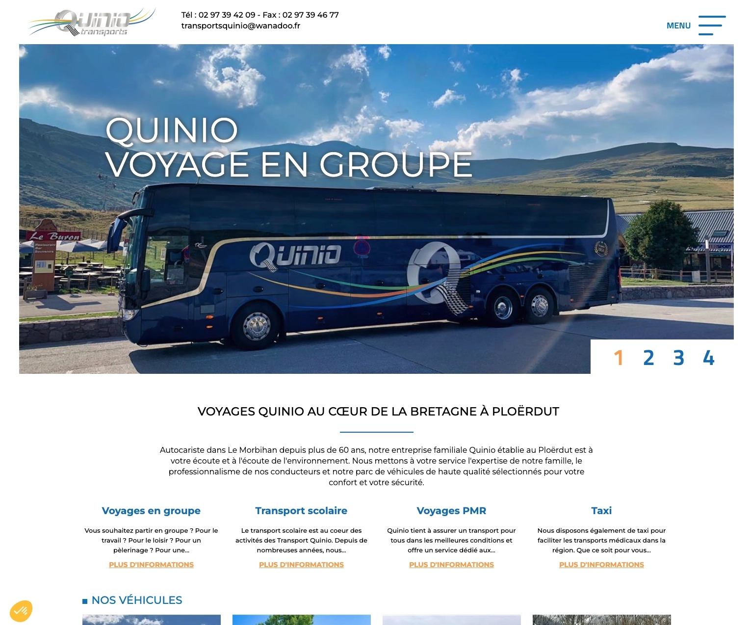 webdesign - transports Quinio - unifypixels.com agence digitale