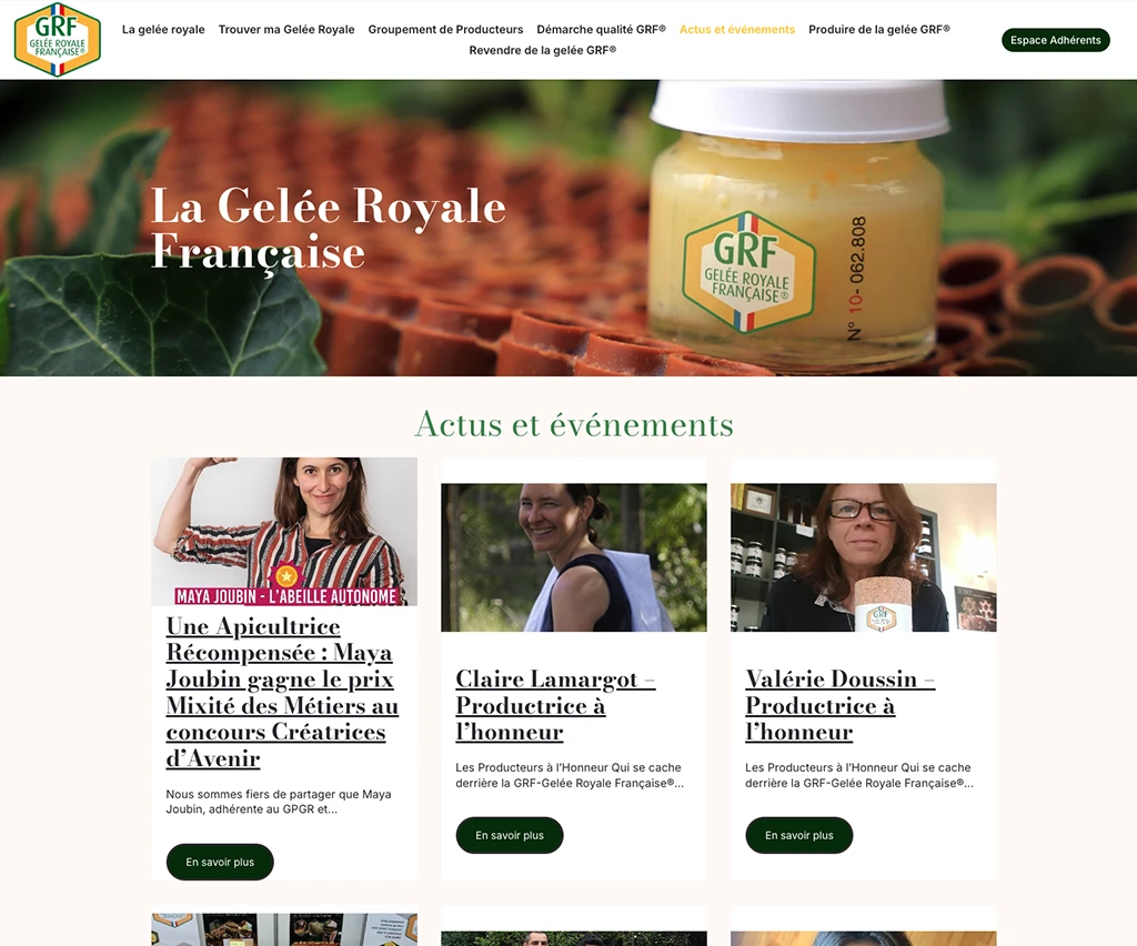 WordPress - Gelée Royale Française - unifypixels.com agence digitale