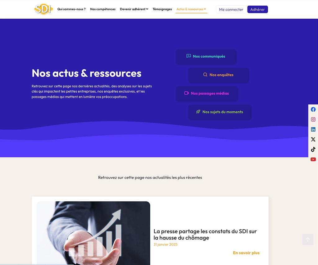 WordPress - Syndicat Des Indépendants - unifypixels.com agence digitale